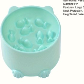 Resim Boyutlu Kedi Köpek Maması Dispenser - Yavaş Yemeklik Köpek Kedi Günlük Su Kabı, Plastik Malzeme ile Anti-Boğul Günlük ve Su Kabı 