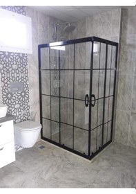 Resim Nokta Duşakabin Karolaj Desen Teknesiz Duşakabin Şeffaf 