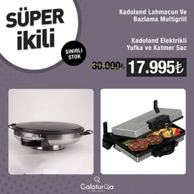 Resim Kadoland Süper İkili - Kadoland Lahmacun Ve Bazlama Makinesi / Tava Hariç + Kadoland Elektrikli Yufka ve Katmer Sacı 