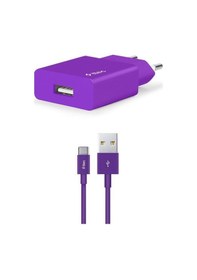 Resim Ttec Smartcharger Seyahat Şarj Aleti 2.1A + Type-C Kablo Mor - 2S 
