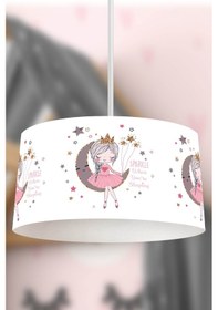 Resim Ay Kız Beyaz Çocuk Odası Sarkıt Avize 