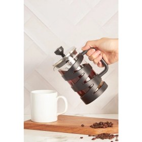 Resim UltraMint Şık 600 ml Siyah Borosilikat Cam French Press, Kaliteli ve Dayanıklı 