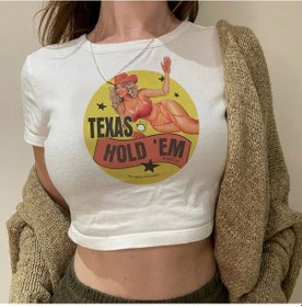 Resim Snapbuy Beyonce Kovboy Carter Kırpılmış Üst - Gyaru Harajuku Yaz Coquette Vintage Kadın Giyimgrikadın Gri 