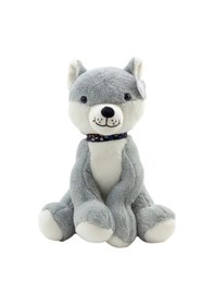Resim Sevimli Peluş Sibirya Kurdu 50 Cm Uyku Arkadaşım Gri 