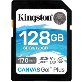 Resim Kingston SDG3-128GB 128GB SDXC Canvas Go Plus 170R C10 UHS-I U3 V30 Hafıza Kartı 