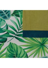 Resim Yeşil Yapraklar Tropikal Desen Dokuma Dijital Baskılı Petek Kumaş 