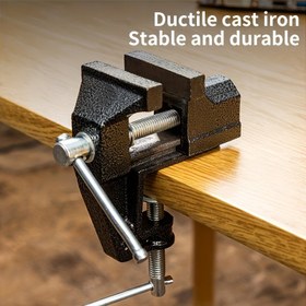 Resim 1 Adet Dayanıklı Metal Bank Mengenesi - Ayarlanabilir Dökme Demir Çene ile Kompakt Ağır Hizmet Tipi Masa Mengenesi, Evde DIY, İnşaat, Ahşap İşleri ve Elektronik Projeler için İdeal 