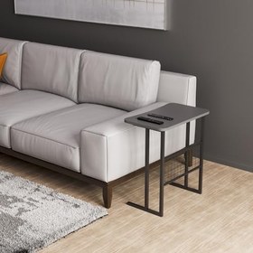 Resim interGO Metal Ayaklı Laptop Sehpası Koltuk Sehpası Kahvaltı Masası Çalışma Sehpası - Koyu Gri 