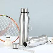 Resim 1 Adet 25.36oz/33.81oz Büyük Kapasiteli Paslanmaz Çelik Su Matarası - Dayanıklı, Taşınabilir, Ergonomik Sap ve Askılık ile Outdoor Sporlar, Kampçılık, Fitness için Şık Metalik Bitişli Hidrasyon Ekipmanı 