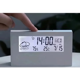 Resim LED Termometre Termo-Higrometre Çok Fonksiyonlu Elektronik Sıcaklık Nem Ölçer Hava Istasyon 