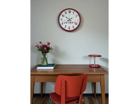 Resim Akıllı Durak 36 cm Kırmızı Çocuk Odası Duvar Saati 