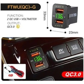 Resim Challenger 4.2a Hizli Sarj Cift Usb Araç Sarj Cihazi 12v 24v Voltmetre Yesil Toyota Corolla Hilux 