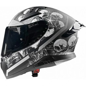 Resim Pilot Snake Sv Matt Skull Full Face Kask 