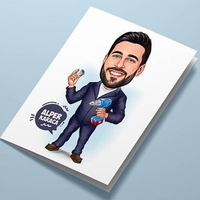 Resim Tamirci Erkek Karikatürlü Tebrik Kartı 