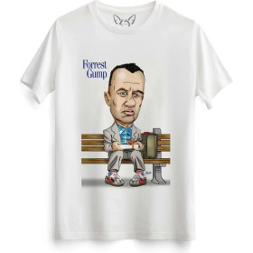 Resim Alfa Tshirt Forrest Gump Tasarım Baskılı Çocuk Beyaz Tshirt 