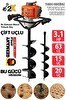 Resim Germany Style GRMPRO630 3.1 HP 63 CC Turbo Benzinli Toprak Burgu Makinesi Çift Uçlu 20 CM -15 CM 
