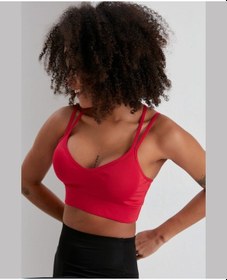 Resim Aurafit V Yaka Arkası Çapraz İp Askılı Tasarım Spor Sütyeni/büsti Kırmızı 