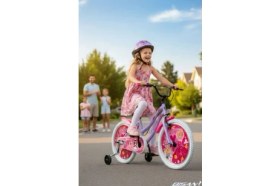 Resim Bisan Queen Çocuk Bisikleti 30 Cm V Fren 20 Jant 1 Vites Metalik Lila Pembe Mor 