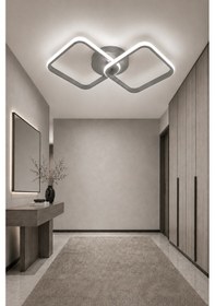 Resim Tilya Led Plafonyer Avize Beyaz Işık Gri 
