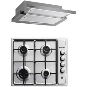 Resim KUMTEL Inox Ankastre 2'li Set Ocak Aspiratör 