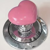 Resim 2'li Paket Kalp Şekilli Tuvalet Sifon Düğmeleri - Kolay Kurulum, Pilsiz, Pembe Parlak Yüzey, Uzun Tırnaklar ve Rahatsız Parmaklar İçin Topaksız Tasarım, Şık Banyo Aksesuarı, Dayanıklı Plastik/Metal, Modern Ev Geliştirme, Yüksek Kalite Bitim, Zarif Ev Dekoru 
