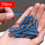 Resim 50 adet Paslanmaz Çelik Balıkçılık Yaylar, Evrensel İç Çapraz Balıkçılık Besleyici Yemler Kafes Yemleri, Metal Atıcı Yay Besleyici Yem Kafesleri Balıkçılar için 