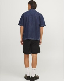 Resim Jack & Jones Erkek Keten Karisimli Jogger Sort - Jaiden 12248629 Black Vizon 