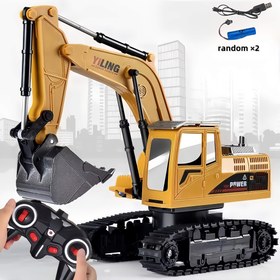 Resim 6 Kanallı Uzaktan Kumandalı Ekskavatör Kamyon, Kendinden Yükleyici ile - Çocuklar için Metal Yapı Oyuncak, Gerçekçi Tasarım, Yanıp Sönen Işıklar ve Ses, USB Şarj Edilebilir, Mükemmel Doğum Günü veya Tatil Hediyesi (Kırmızı/Mavi/Sarı), Dış Mekan Oyunu, Oyuncu Tasarımı, Dayanıklı Oyuncak 