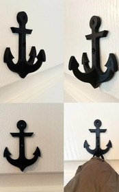 Resim 2 Adet Çapa Model Elbise Vestiyer Duvar Askısı, Duvar Dolap Kapı Askılığı, Sert Plastik Duvar Askısı, Sert Plastik, Siyah, 7.5x4.5x10.5 cm,ikili 