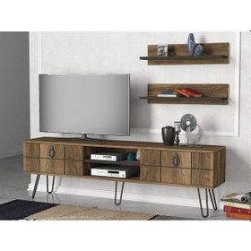 Resim Dekorister Exclusive Rialto Demir Ayaklı Tv Ünitesi Ceviz 