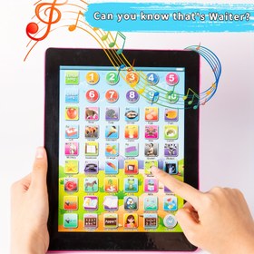 Resim Gençler İçin Etkileşimli Eğitici Tablet Oyuncak - İngilizce Alfabe, Sayılar, Kelimeler & Matematik Müzikle, Renkli Öğrenme Pedi ile Öğrenir, İdeal Doğum Günü & Tatil Hediyesi, Pil ile Çalışır (Piller Dahil Değildir) 