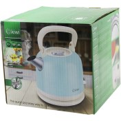 Resim Kiwi KK-3340B Mavi Nostalji Demlik Modelçelik Kettle Su Isıtıcı 2.2lt 1800W Paslanmaz Çelik Gövde- 