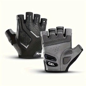 Resim Xuweiwei Black L Silicone Bisiklet Eldiveni Nefes Alabilir Yazlık Half Parmak Erkek Ve Kadın Spor Outdoor 