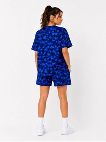 Resim GurkStore Kadın Oversize Kalıp Pubg Bape X Shark Nakışlı Cepli Şort Takım - Mavi 