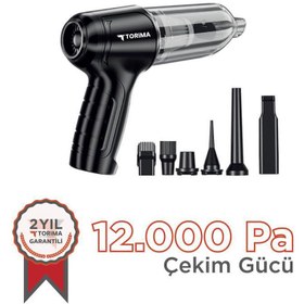 Resim Torima LT-107C Mini Çok Fonksiyonlu Üflemeli Şarjlı Araç Süpürgesi El Süpürgesi 