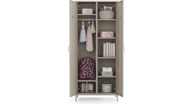Resim Furni 24 Pera Metal Elbise Dolabı, Soyunma Dolabı, Iki Kapılı, 80,50 x 50 x 189,50 cm 