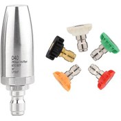 Resim Dofolink Stainless Steel Turbo Fırca Nozzle - 250 Bar 3625 Psı Basınçlı Araç Yıkama Aksesuarı 5 Renkli Uçlar İle 040 