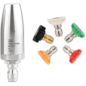 Resim Dofolink Stainless Steel Turbo Fırca Nozzle - 250 Bar 3625 Psı Basınçlı Araç Yıkama Aksesuarı 5 Renkli Uçlar İle 040 