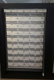 Resim Clariss İŞLEMELİ ZEBRA PERDE PUDRA-BEYAZ - 60 x 200 