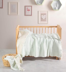 Resim Mylasa Home Müslin Bebek Yorganı 100x150cm Turkuaz 