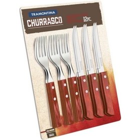 Resim Tramontina Churrasco 21199/711 Çatal Bıçak Barbekü Seti 12'li 