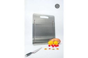 Resim Feyza Design Sağlam Paslanmaz Çelik Kesme Tahtası, 29X38 Cm, Pratik ve Dayanıklı 