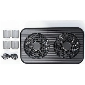 Resim Xuweiwei Siyah Usb Dual Fan Cift Usb Arayuzlu Router Fan Alıcı Dvr Xbox Tv Box Router Power Bank Laptop 5v Usb Besleme Stand Dahil 