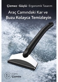 Resim Mega Oto Market Araba Buz Kazıyıcı Ve Kar Temizleme Küreği Çift Taraflı Oto Cam Buz Kazıma Aparatı Siyah 