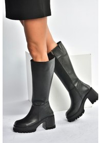 Resim Fox Shoes V965067009 Siyah Kalın Topuklu Kadın Çizme Siyah 