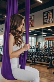Resim Bundeba Yoga Fly Hamağı +Plus Esnek Hamak, Antigravity Askılı Yoga Denge Spor Aleti 