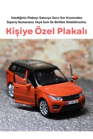 Resim bebeym Range Rover Sport Metal Oyuncak Araba - Kişiye Özel Plakalı Range Rover Sport - Turuncu 