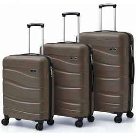 Resim Basarideri Dalgalı Silikon 3'lü Valiz Set Vizon Vizon 