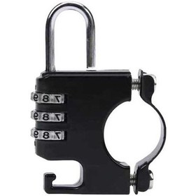 Resim Primepickings Motosiklet Kaskı Hırsızlık Korumalı Kombinasyonlu Asma Kilit Siyah 