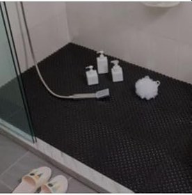 Resim PVC KARE PASPAS 90 X 50 CM SİYAH BANYO KAYMAZ YER ZEMİN MATI - 